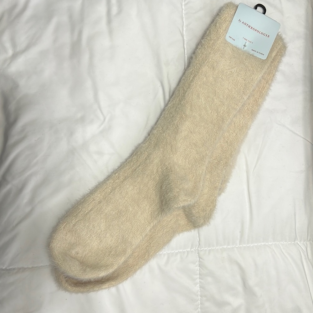Anthropologie fuzzy knee high socks